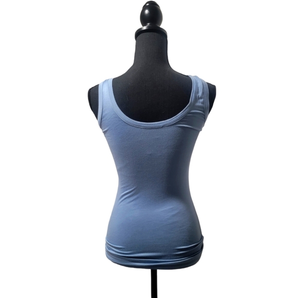 Solemio Blue Scoop Neck Tank Top Size S - Picture 2 of 2